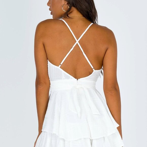 Princess Polly Women's Theodora Romper White Size Small - Picture 6 of 8